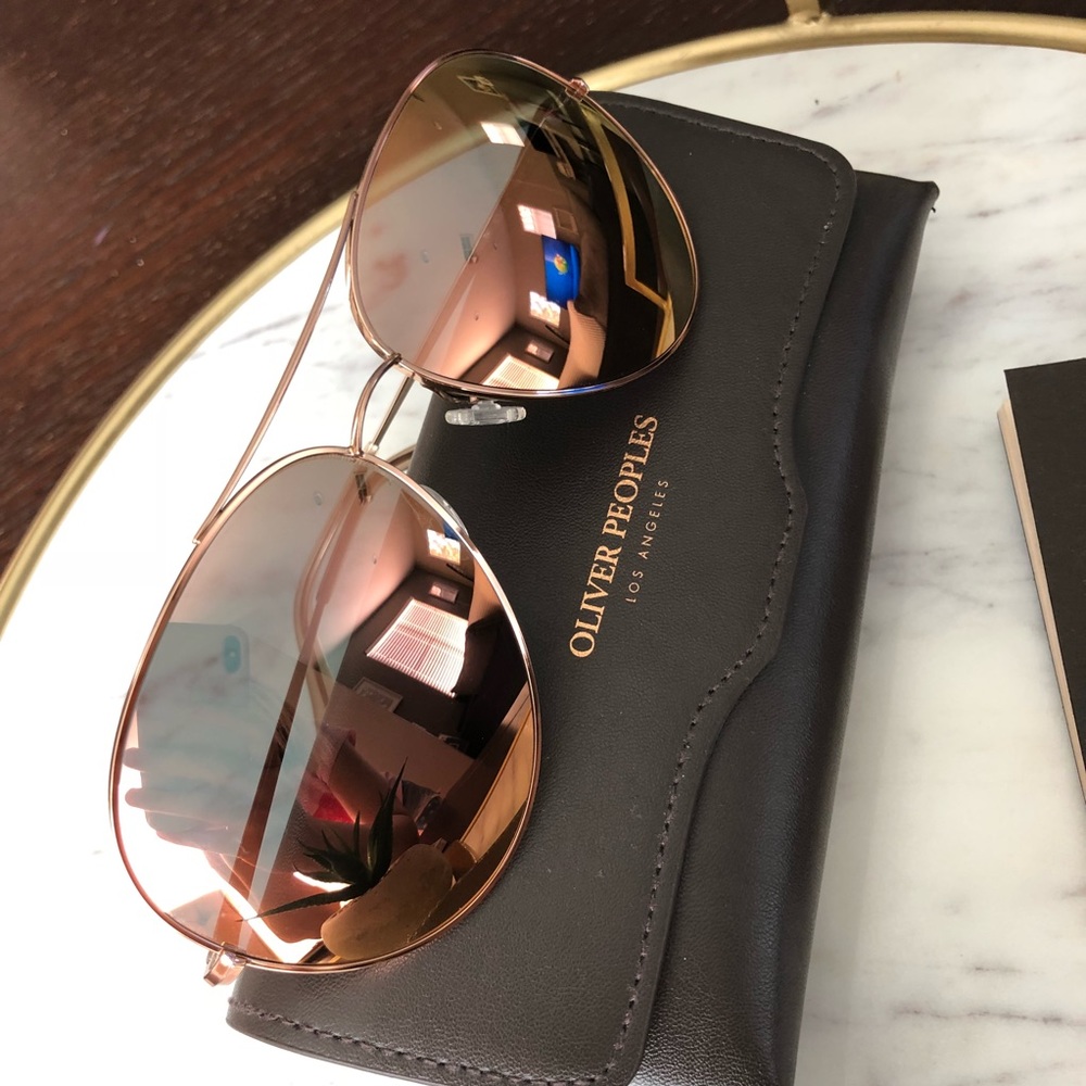 Oliver Peoples Sayer Rose Gold Mirrored Sunglasses - Picture 6 of 8